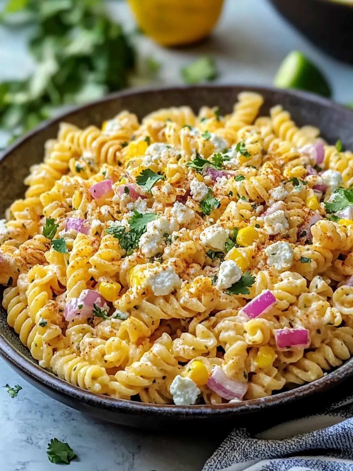 Cotija Mexican Style Elote Pasta Salad