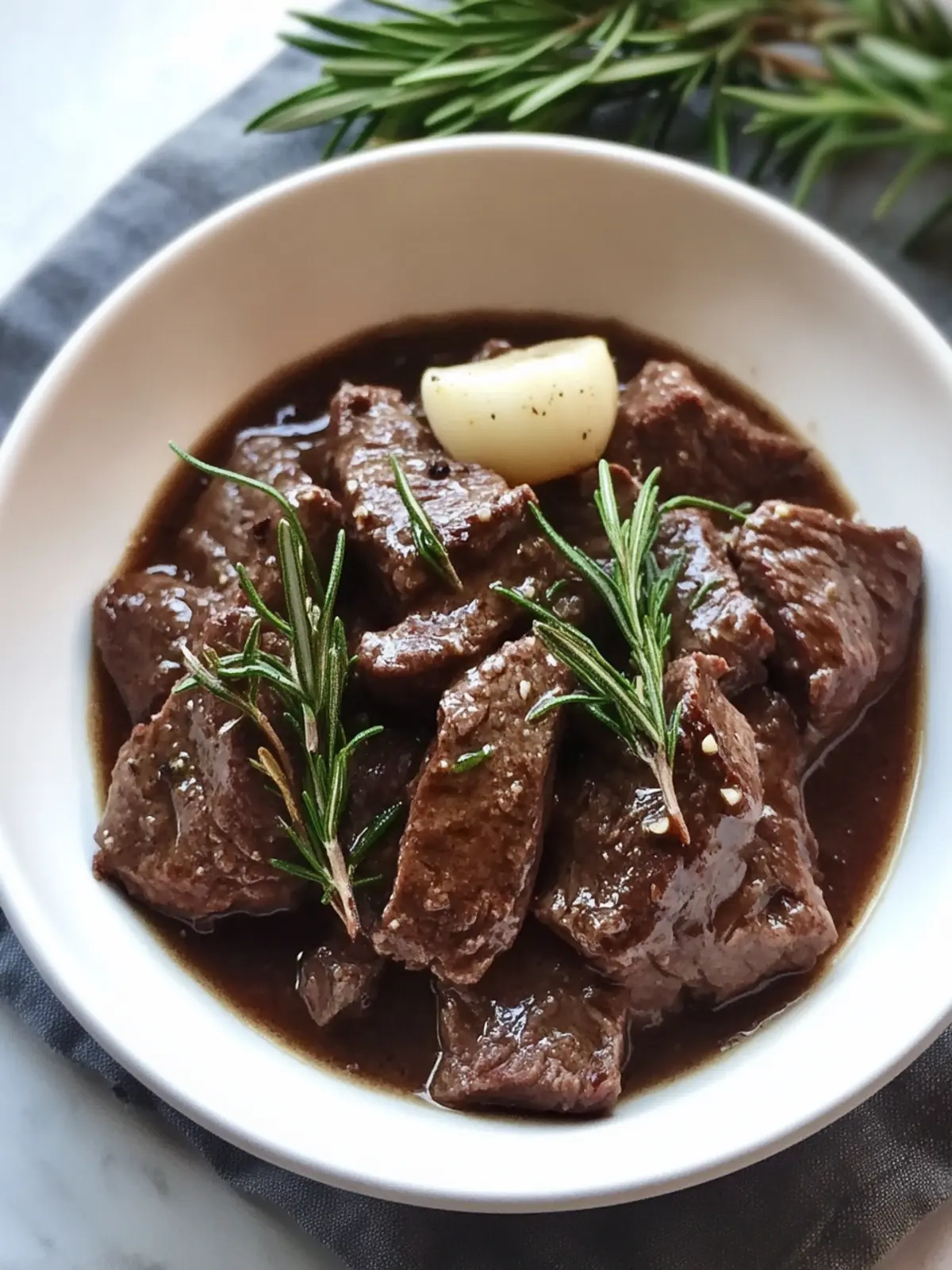 Garlic and Rosemary Beef Tips
