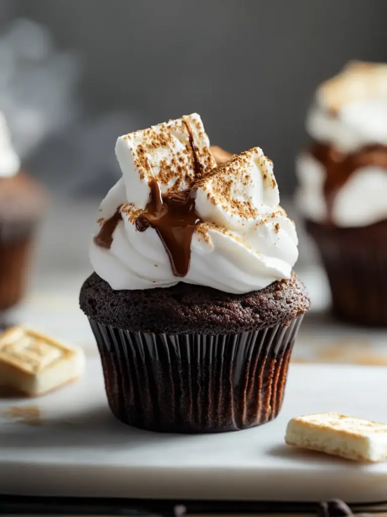 S’mores Cupcakes | Gooey Chocolate Dessert