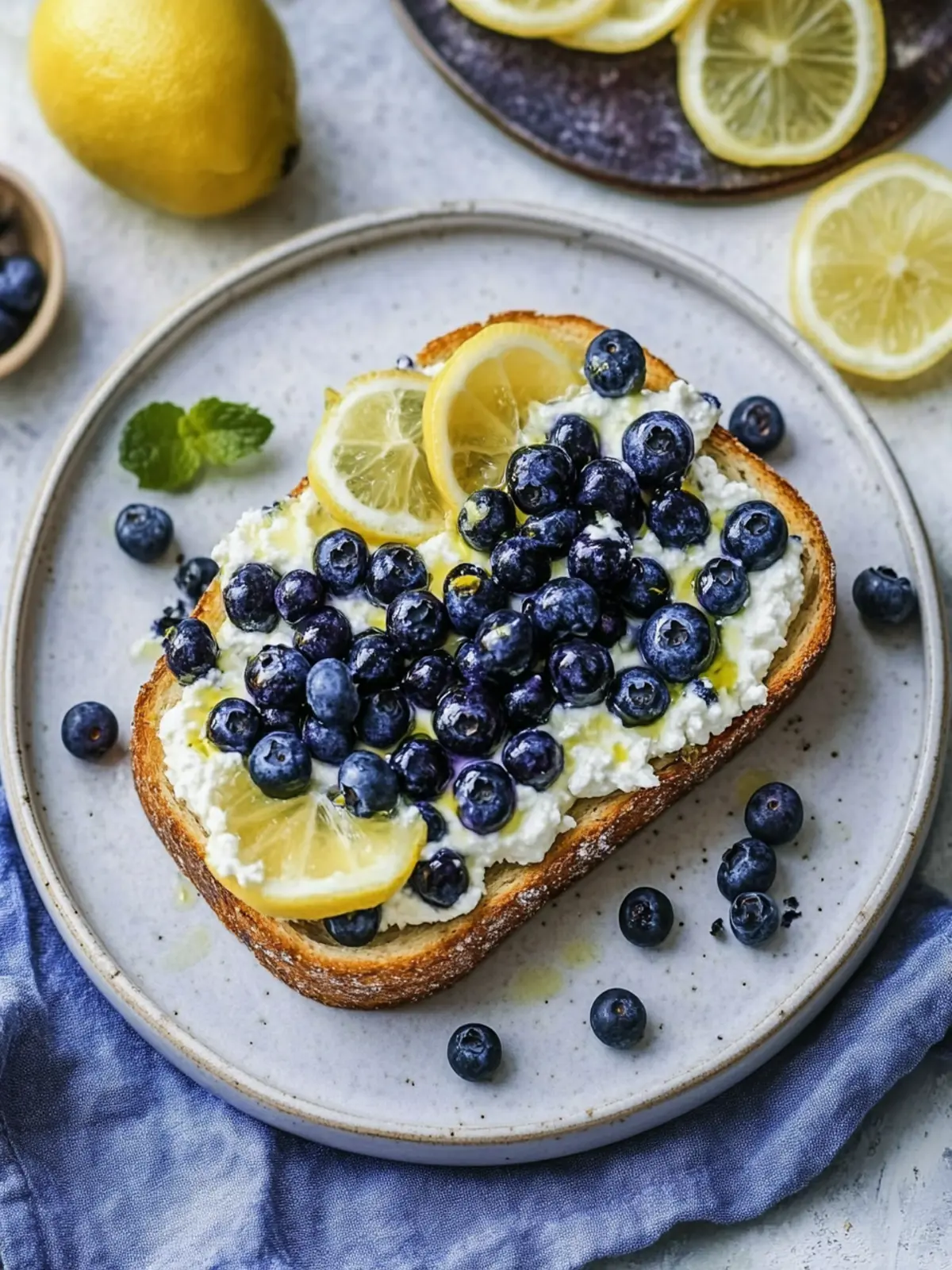 Delicious Lemon Blueberry Ricotta Toast in Just 5 Minutes 2 Lemon Blueberry Ricotta Toast