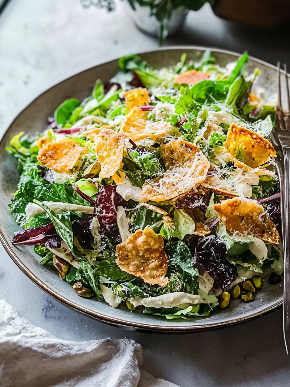 Winter Caesar Salad with Parmesan Crisps & Pistachios Delight 2 Winter Caesar Salad with Parmesan Crisps & Pistachios