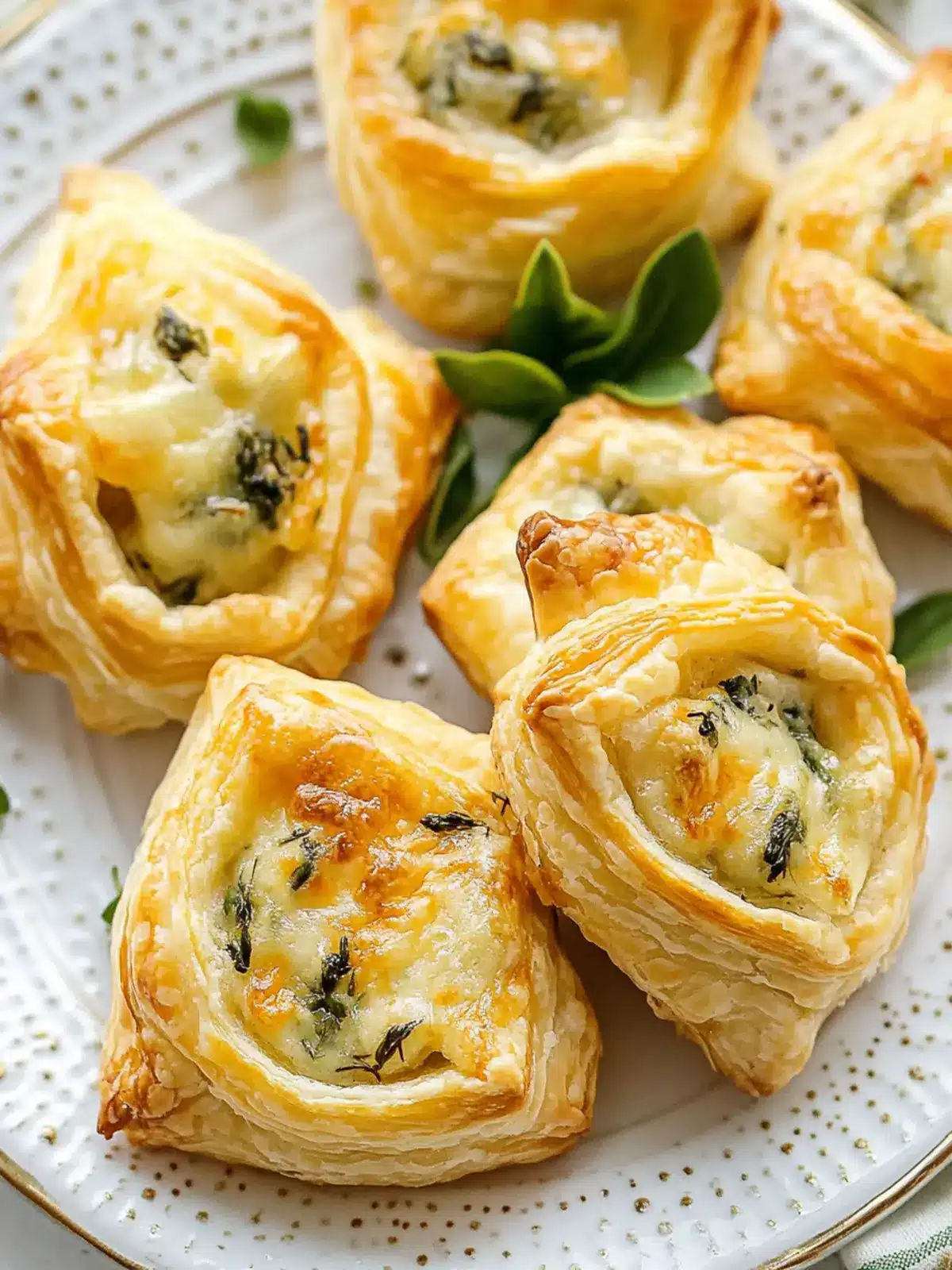 Herb and Cheese Stuffed Puff Pastry Bites