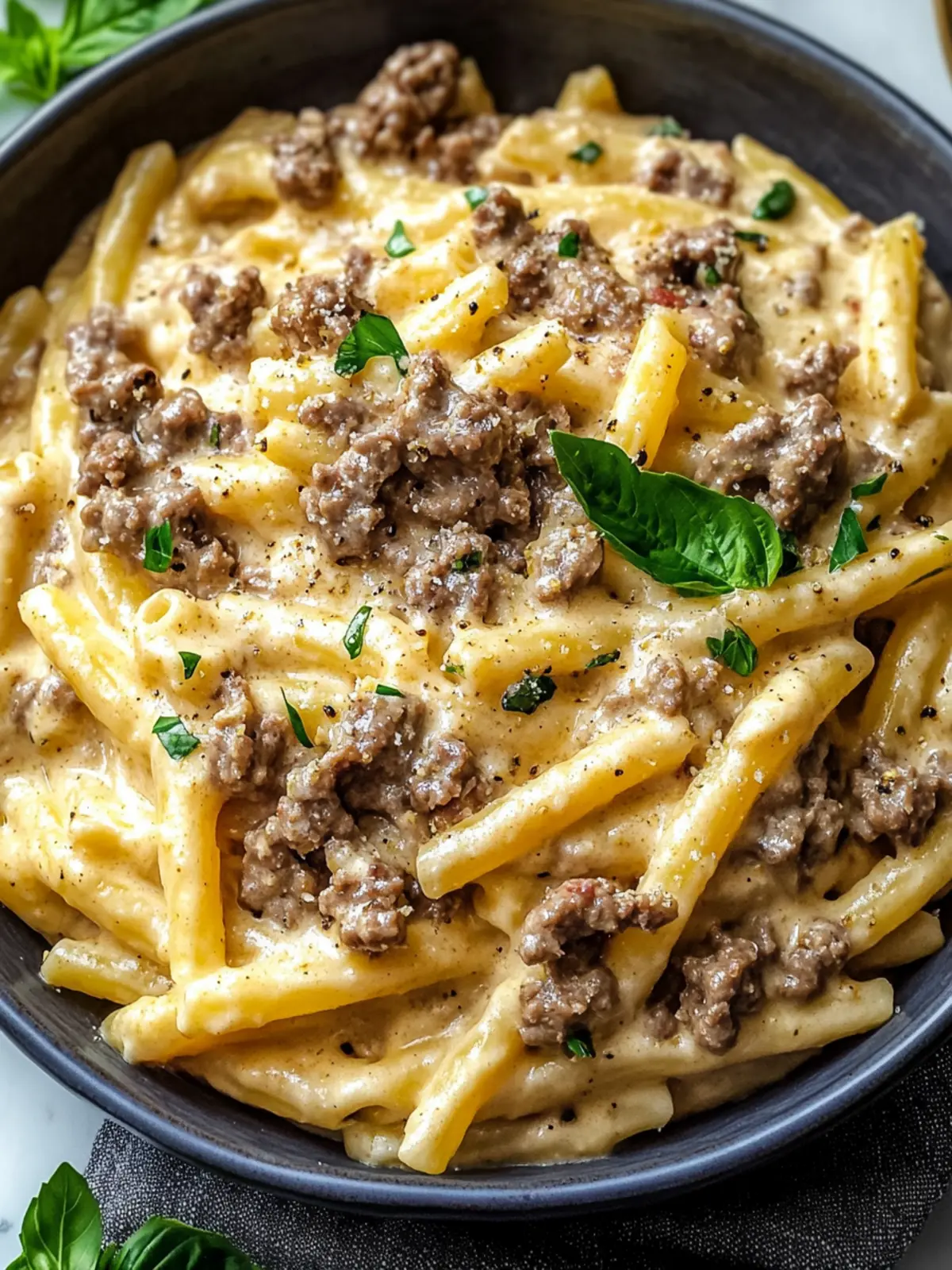 Easy Creamy Beef Pasta: High Prot Weeknight Win