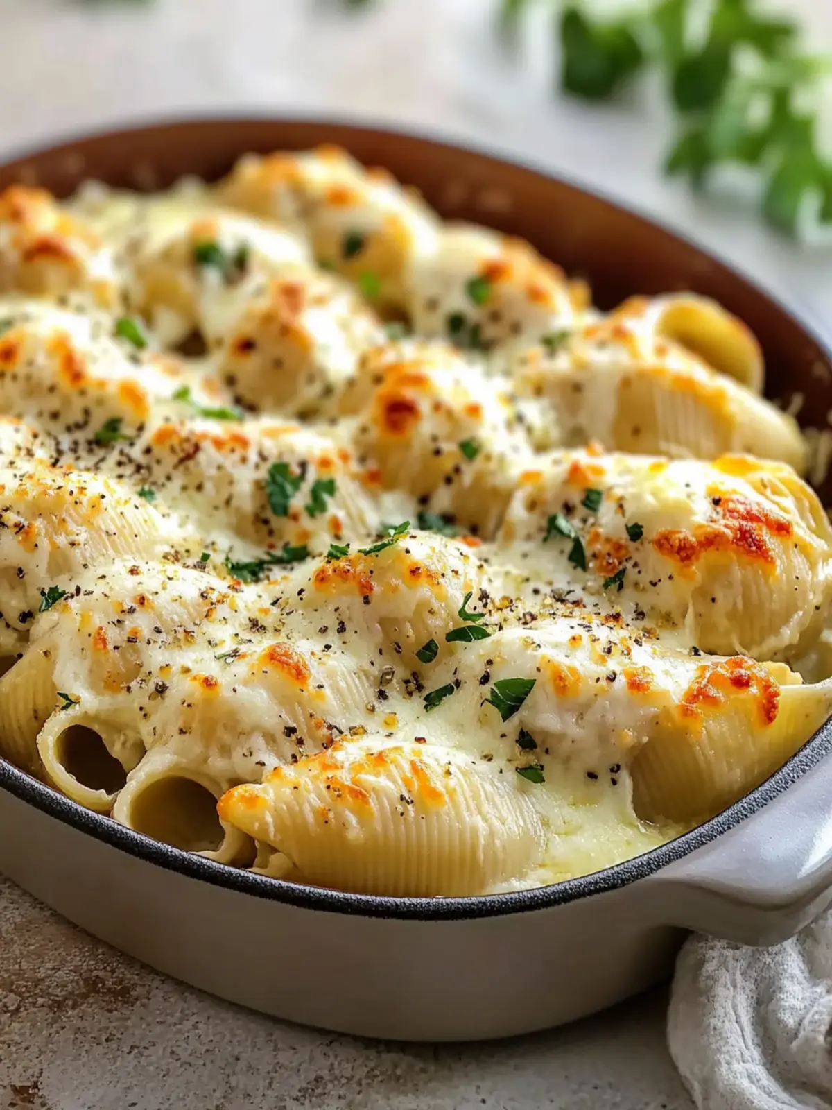 Decadent Million Dollar Chicken Alfredo Stuffed Shells