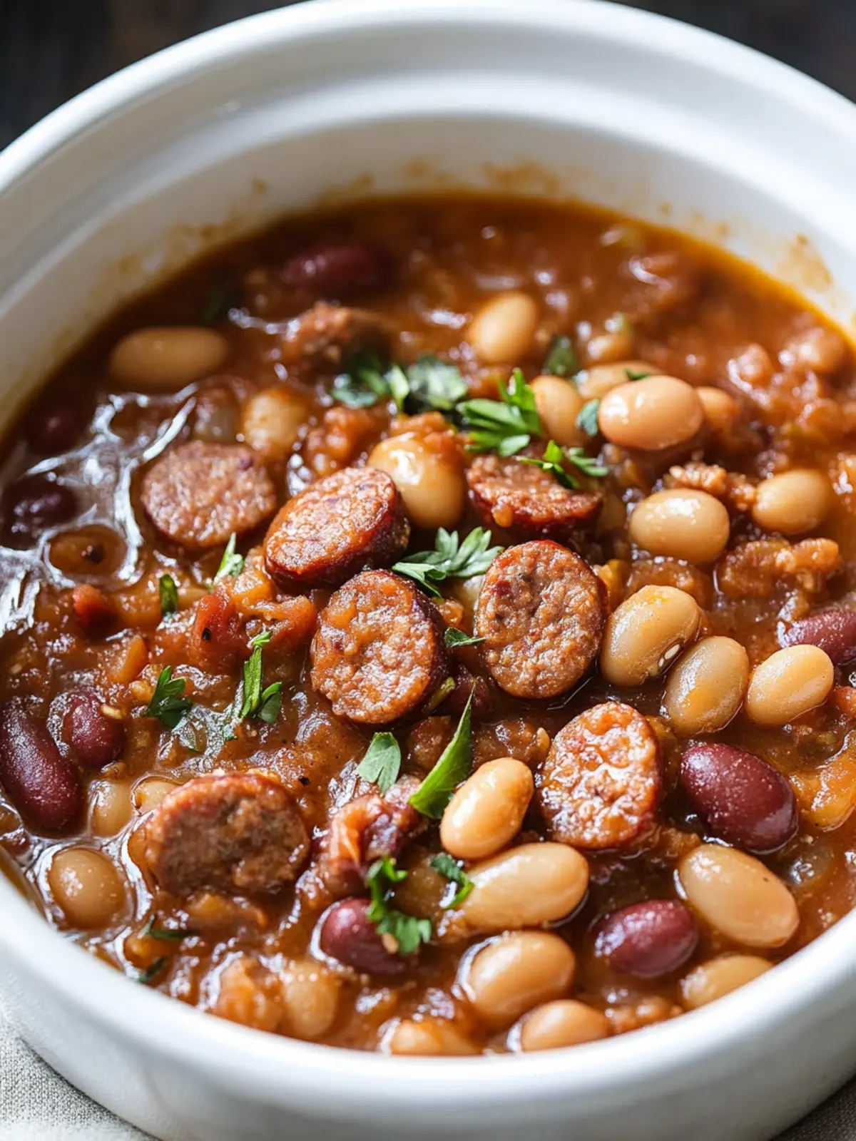 Slow Cooker 4-Ingredient Sausage and Beans