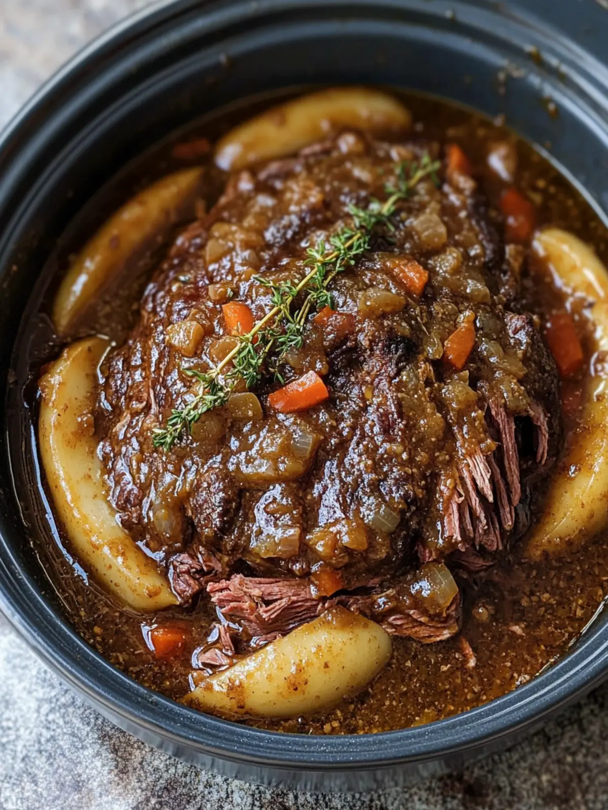Slow Cooker Smothered Beef Roast