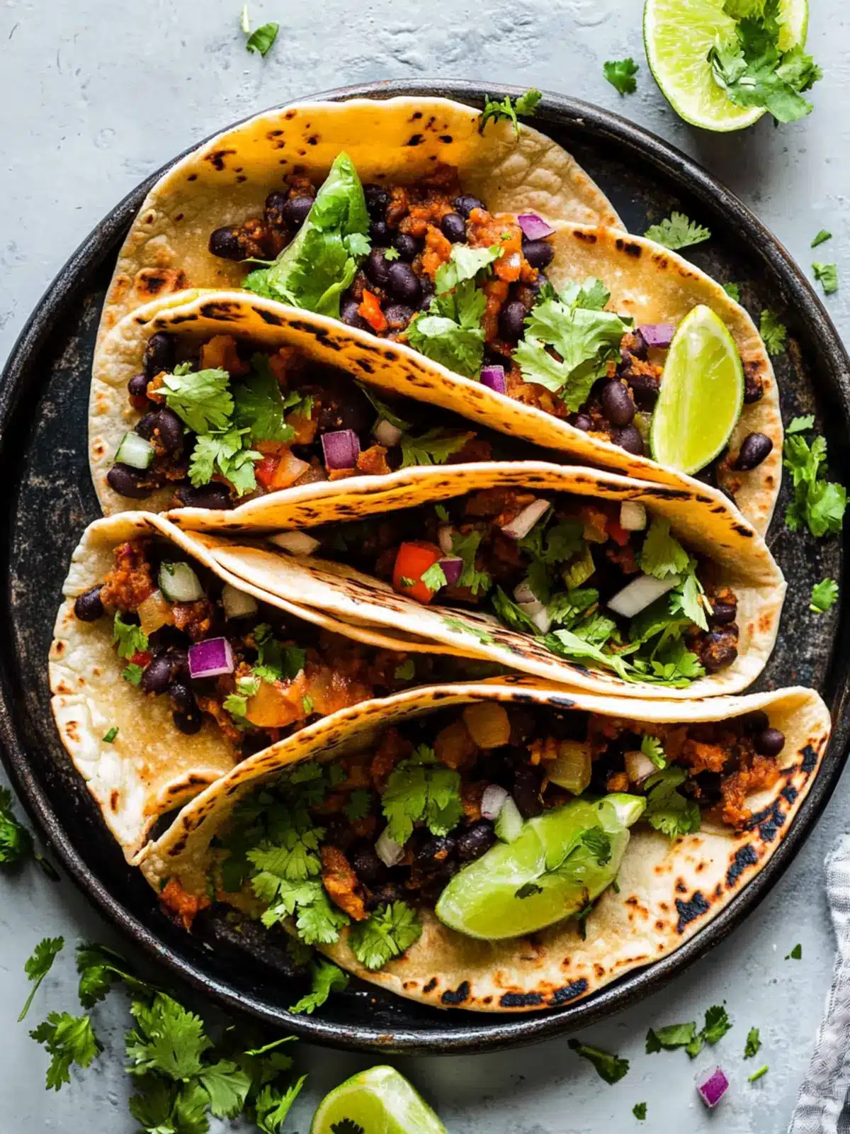 Crispy Sheet Pan Black Bean Tacos (Vegetarian)