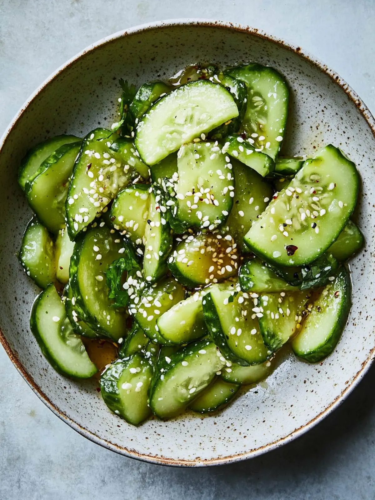 Chinese Smashed Cucumbers With Sesame Oil and Garlic