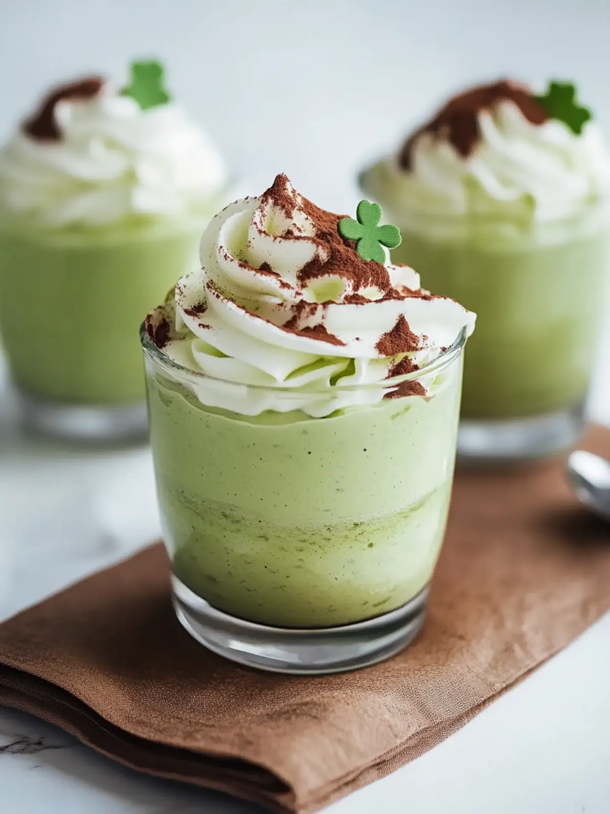 Healthy Shamrock Shake Pudding Cups