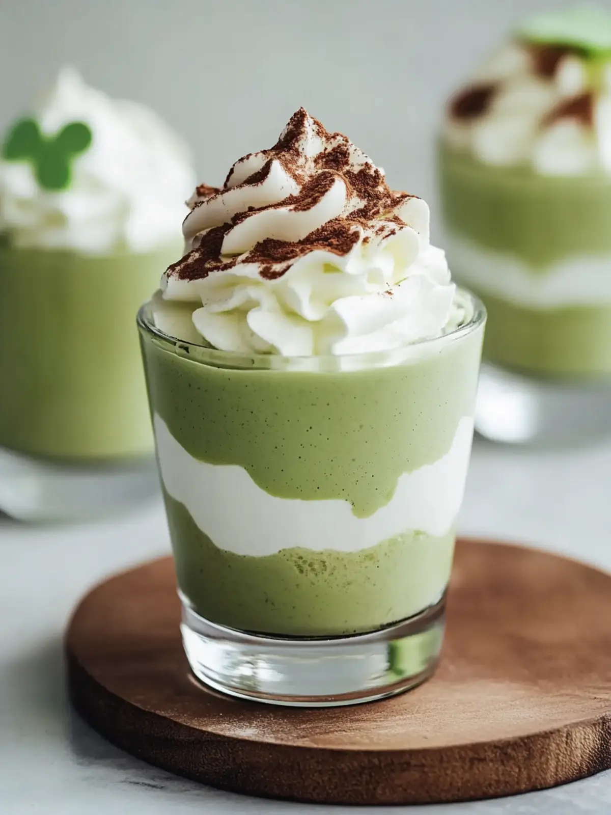 Healthy Shamrock Shake Pudding Cups