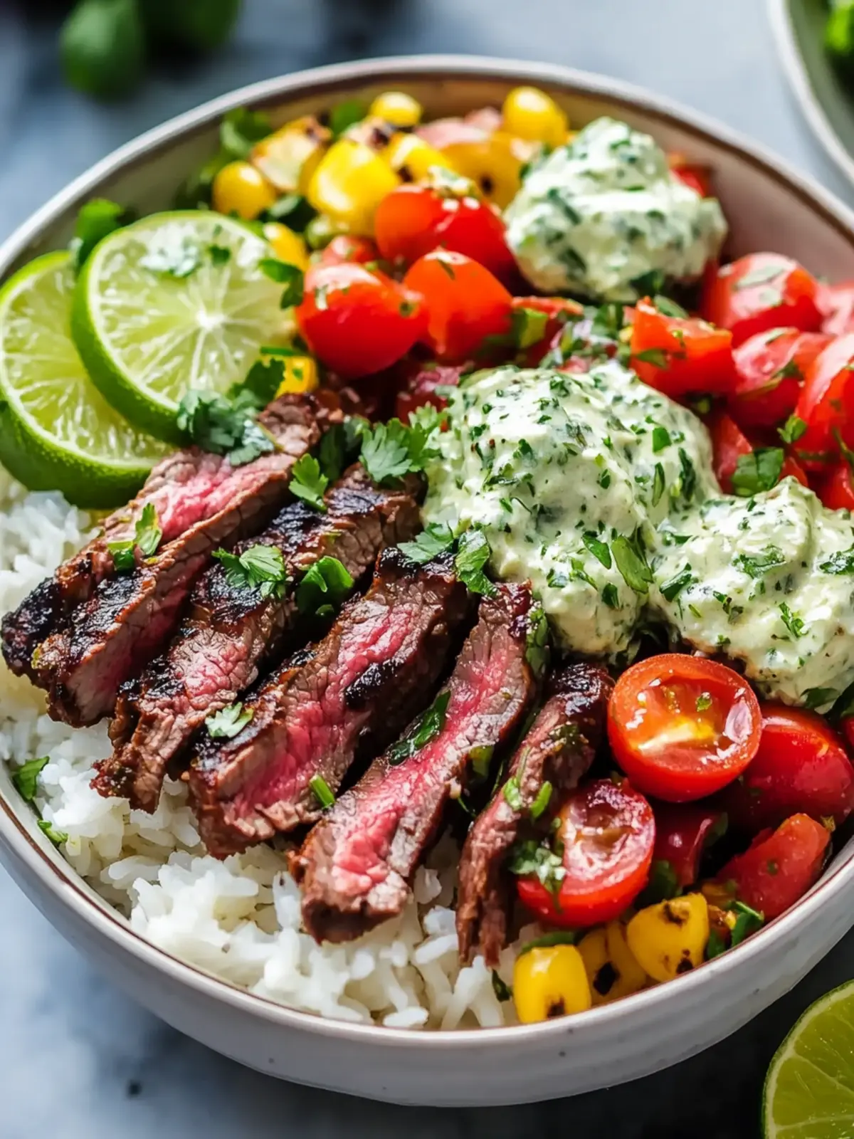Easy Cilantro Lime Steak Bowls