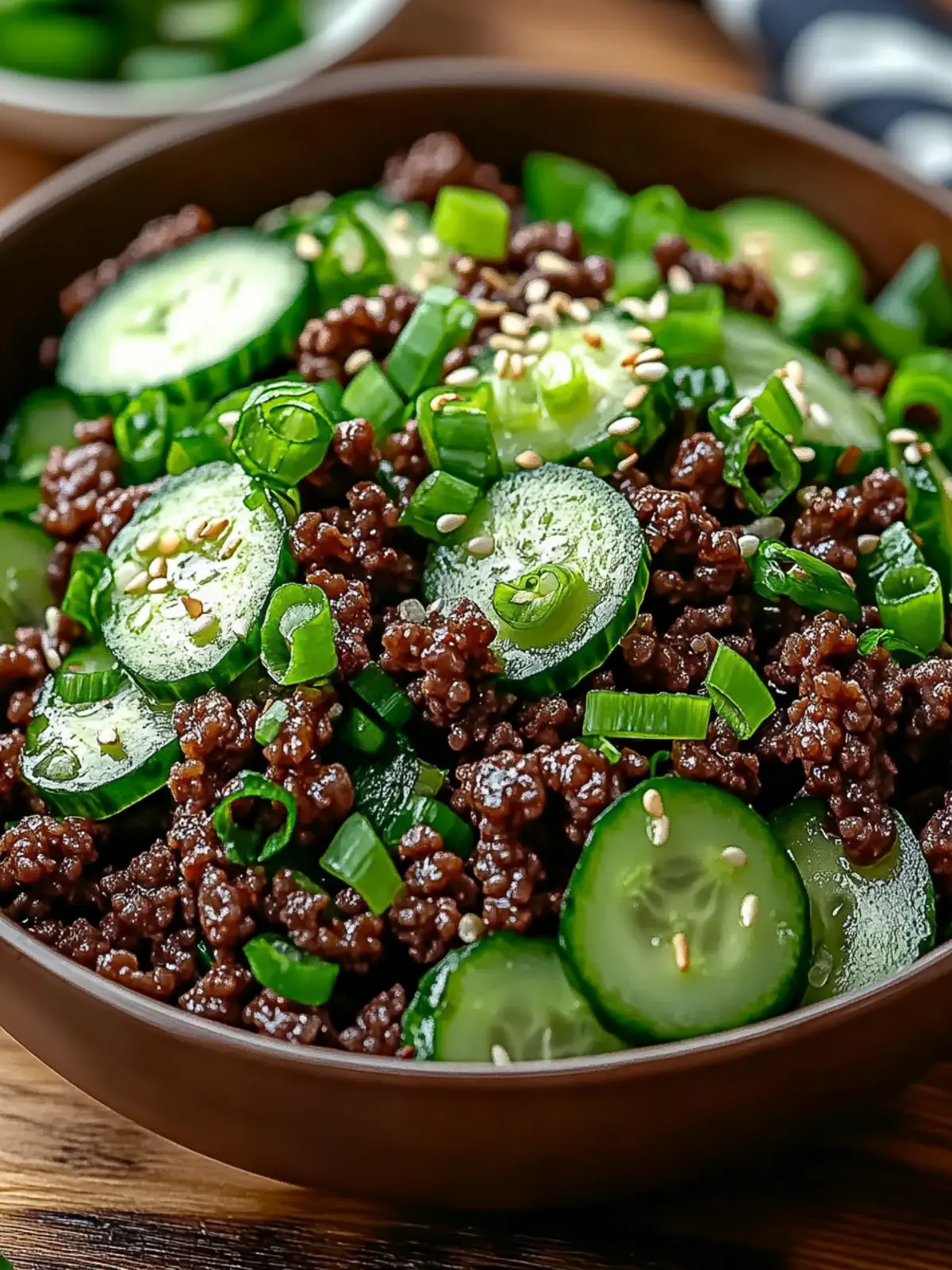 Irresistible Spicy Keto Korean Ground Beef & Cucumber Salad