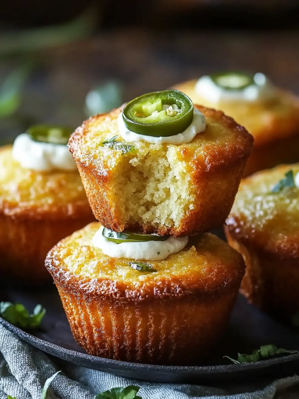 Jalapeño Cornbread Muffins with Cream Cheese Filling