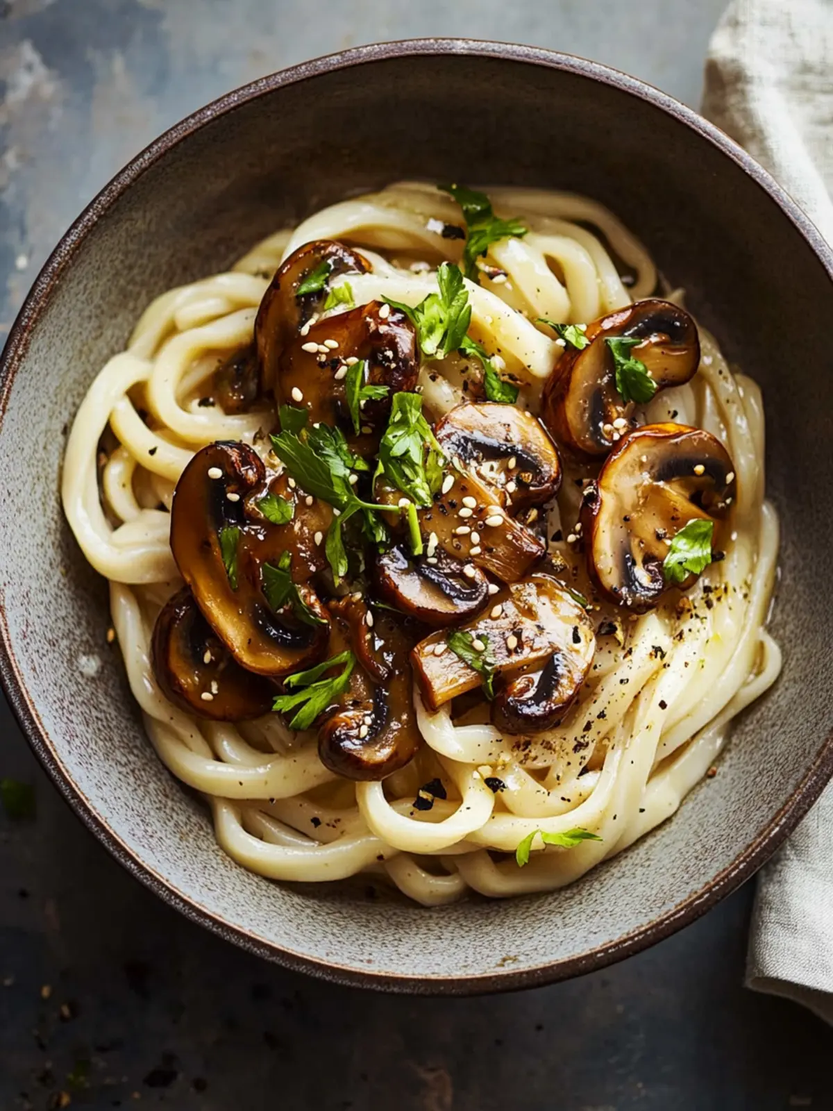Honey-Glazed Mushrooms With Udon