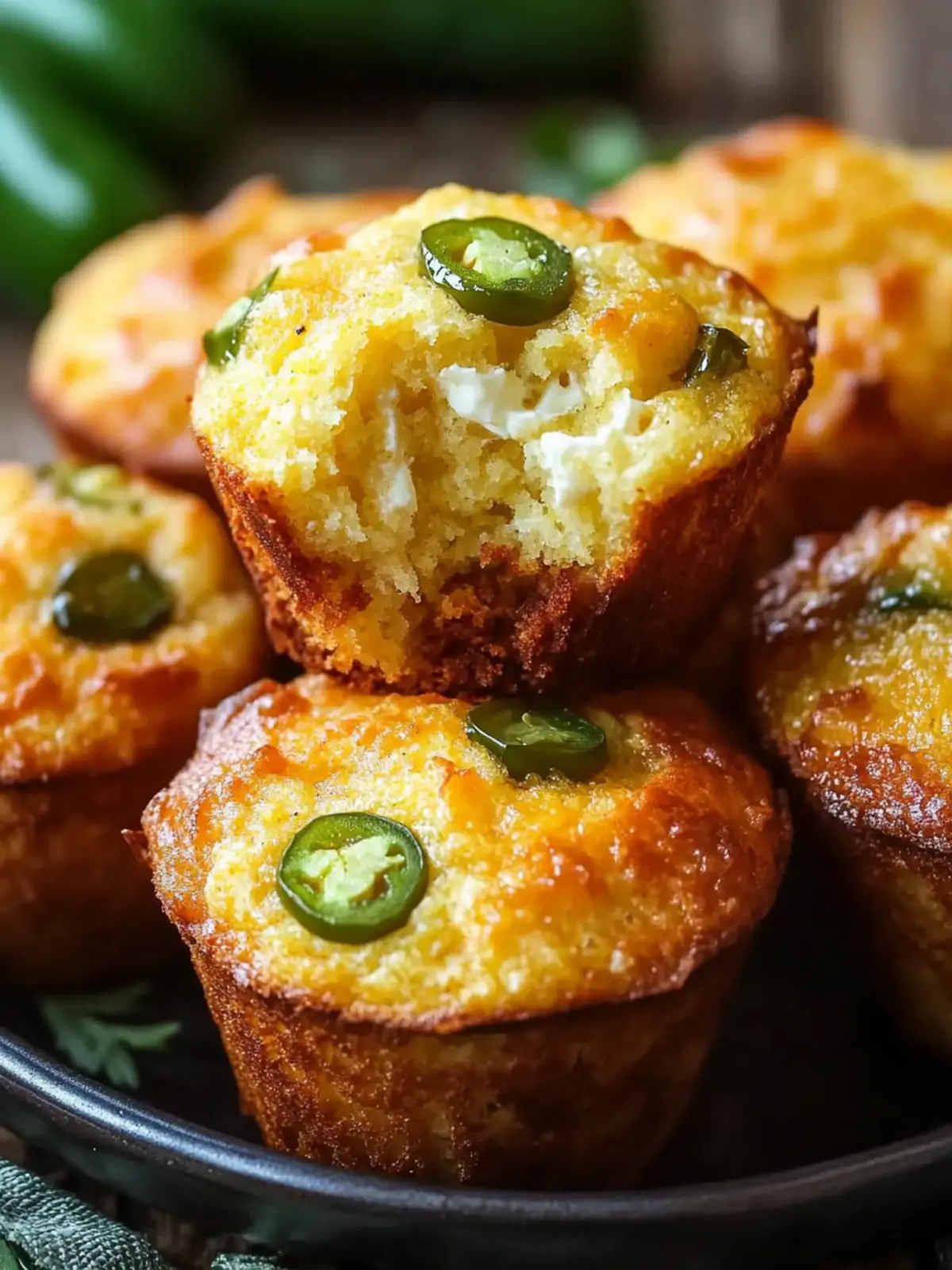 Jalapeño Cornbread Muffins with Cream Cheese Filling