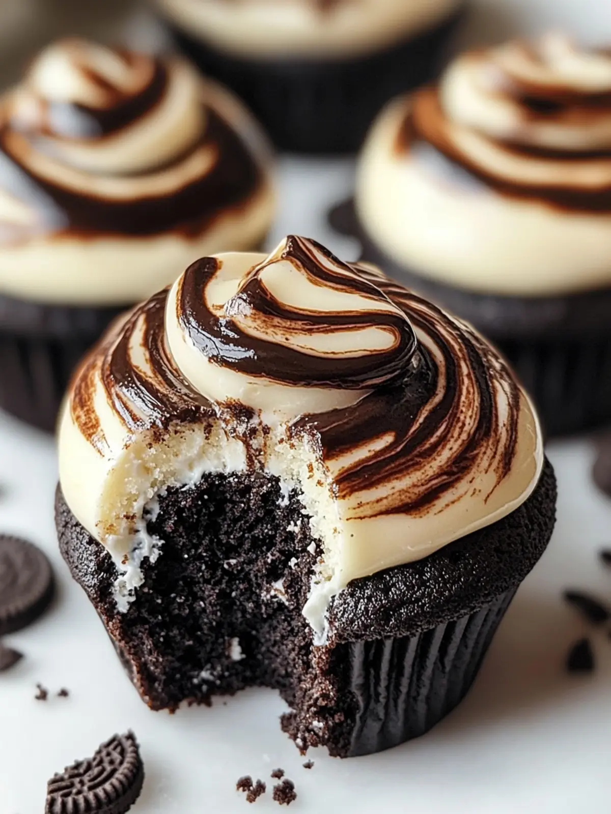 Decadent Fudge Swirled Oreo Bottom Cheesecake Cupcakes Delight 5 Fudge Swirled Oreo Bottom Cheesecake Cupcakes