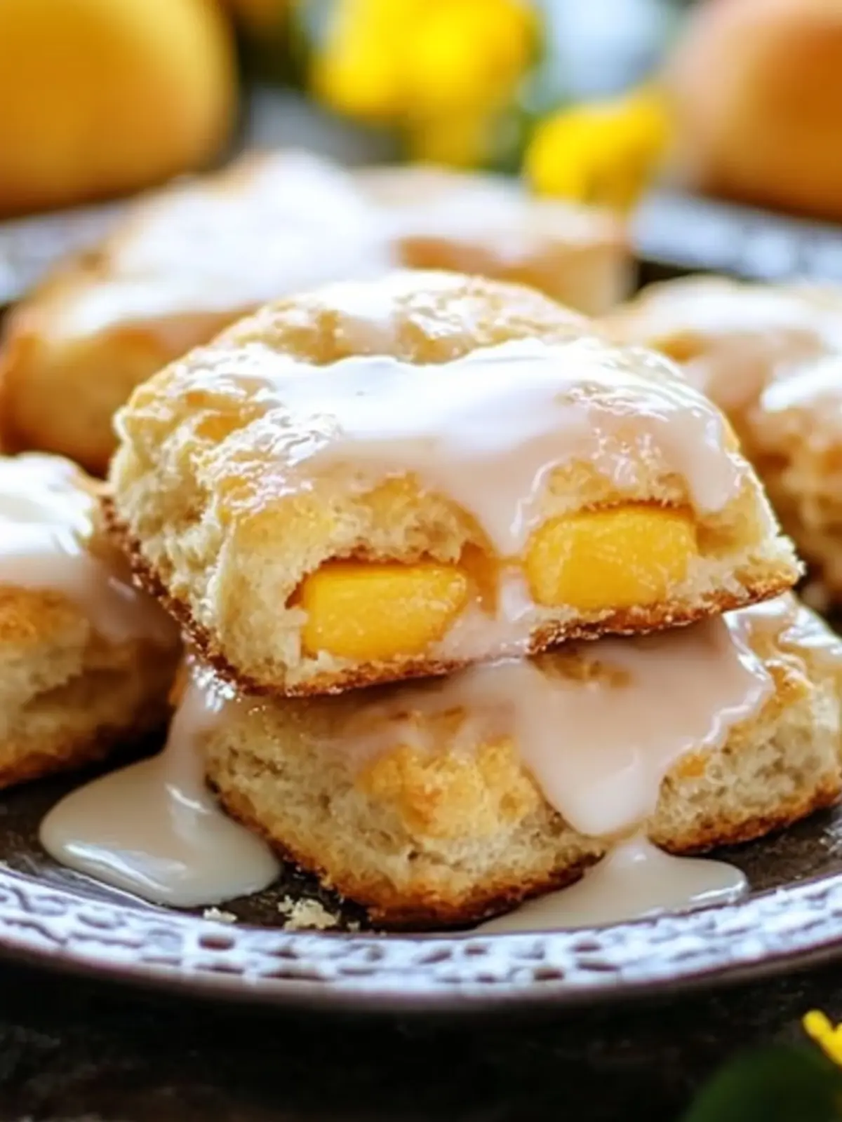 Peach Butter Swim Biscuits with Vanilla Glaze: A Sweet Surprise 2 Peach Butter Swim Biscuits with Vanilla Glaze
