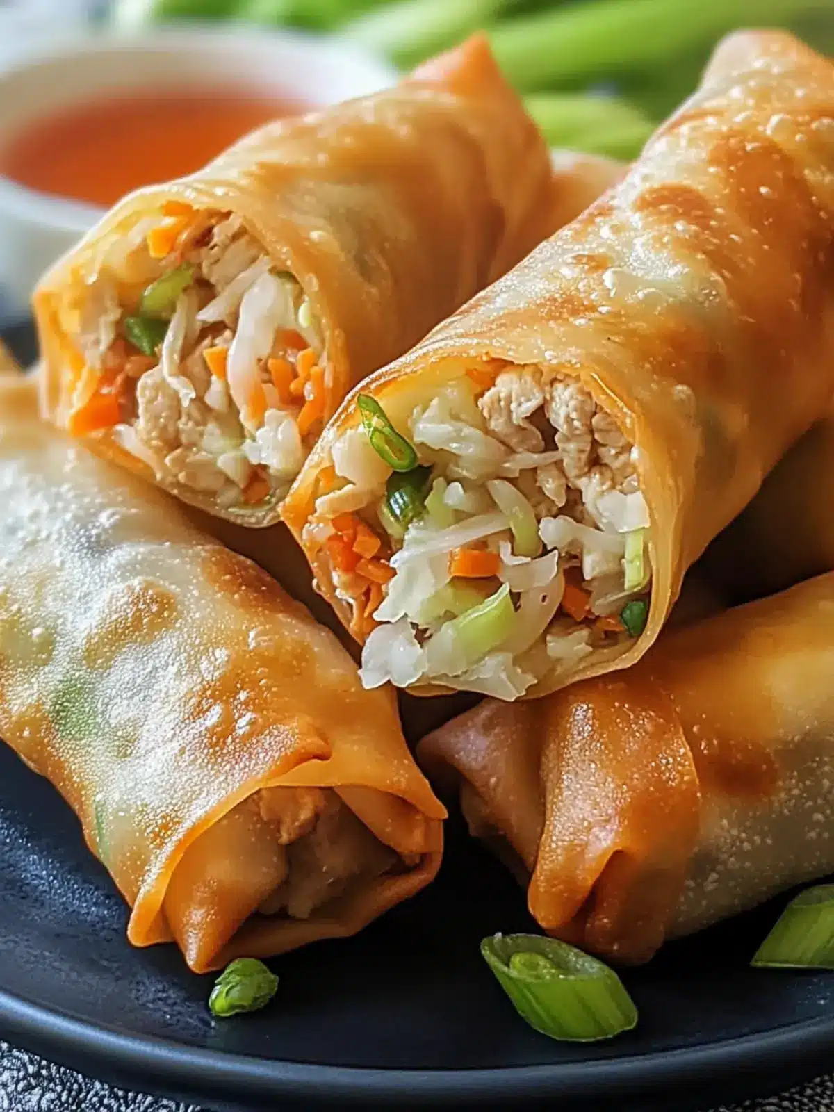 Chicken Coleslaw Egg Rolls