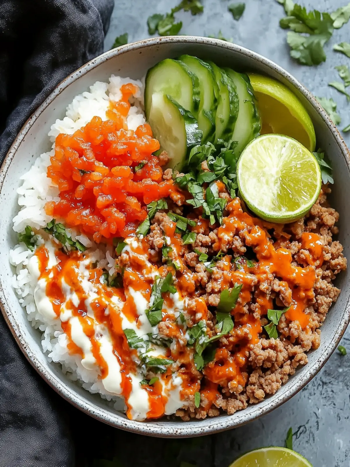 Bang Bang Ground Turkey Rice Bowls
