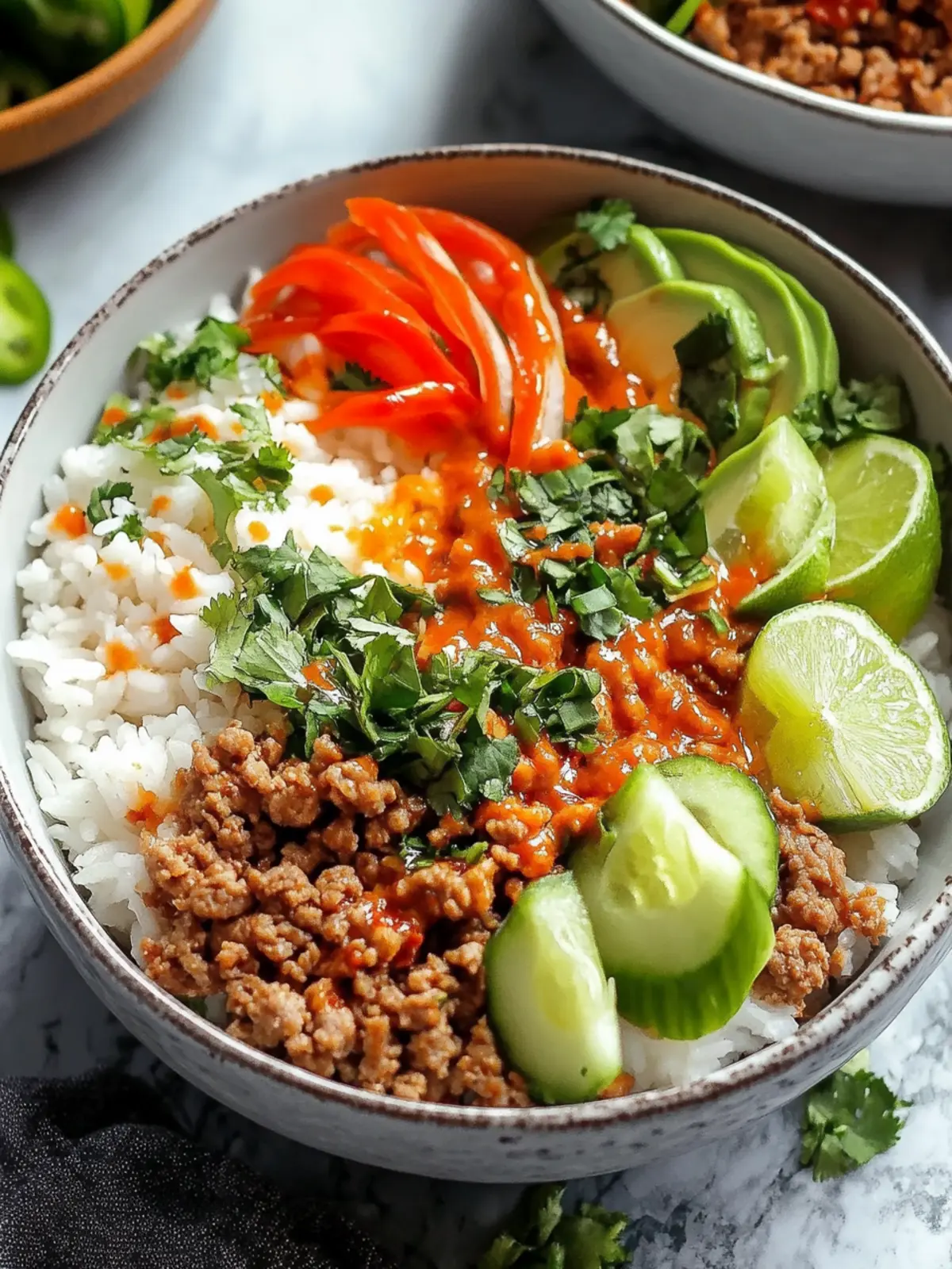Bang Bang Ground Turkey Rice Bowls