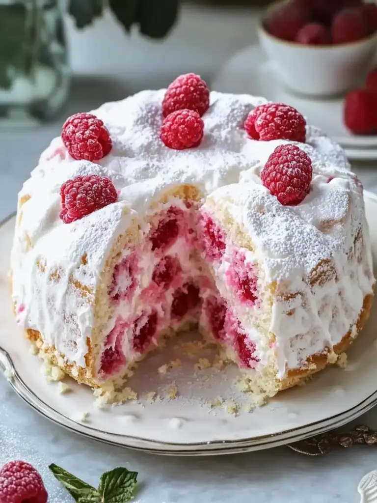 Raspberry Angel Food Cake