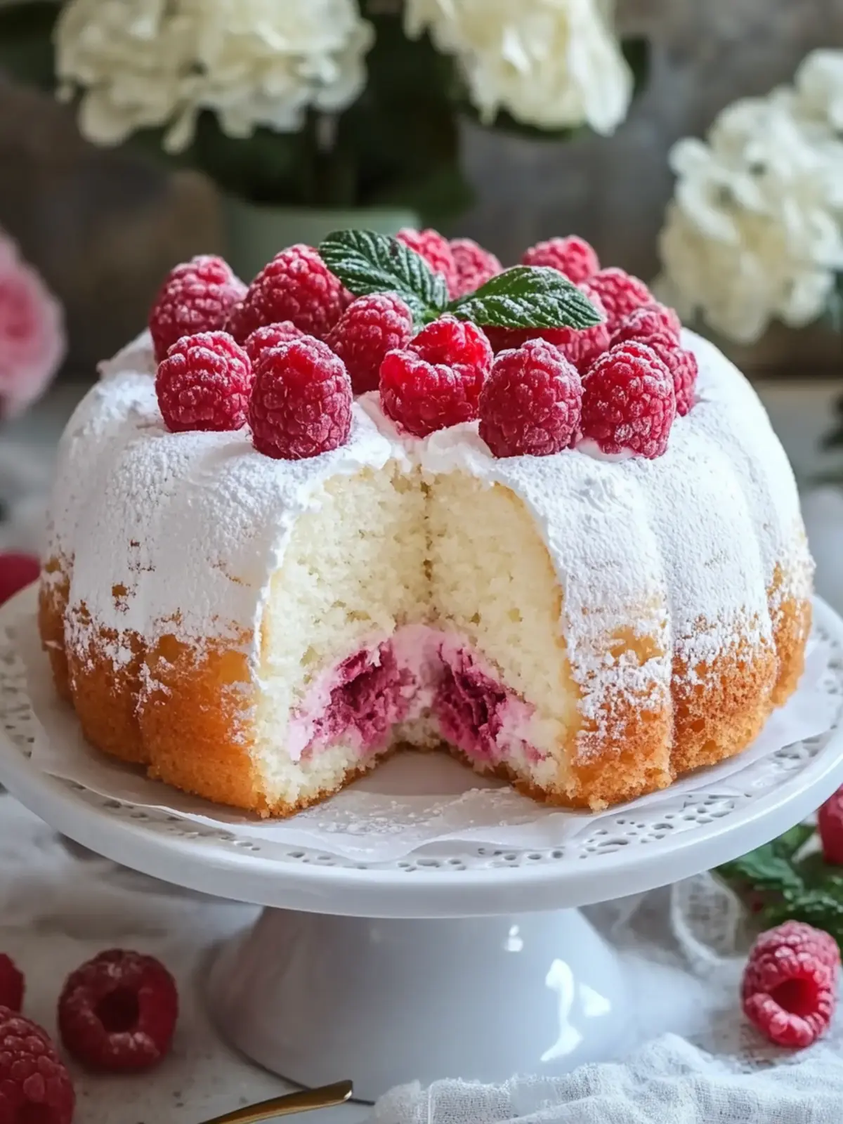 Raspberry Angel Food Cake: Light, Fluffy Bliss for Dessert Lovers 3 Raspberry Angel Food Cake
