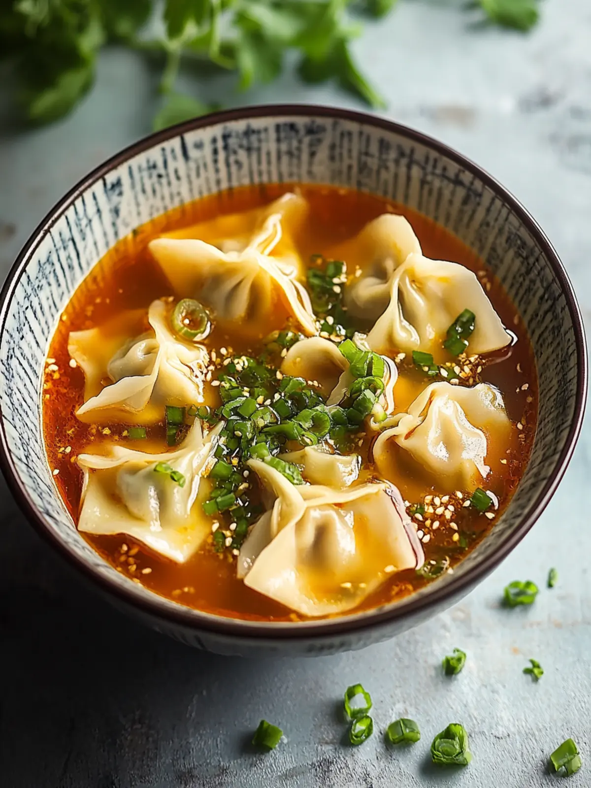 Wonton Soup with Spicy Broth