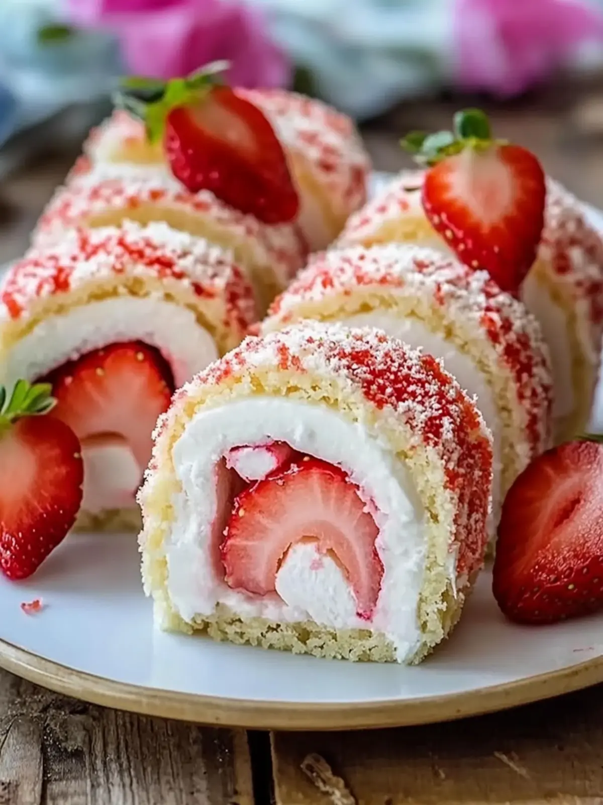Strawberry Shortcake Cheesecake Sushi Rolls for Easy Summer Fun 4 Strawberry Shortcake Cheesecake Sushi Rolls