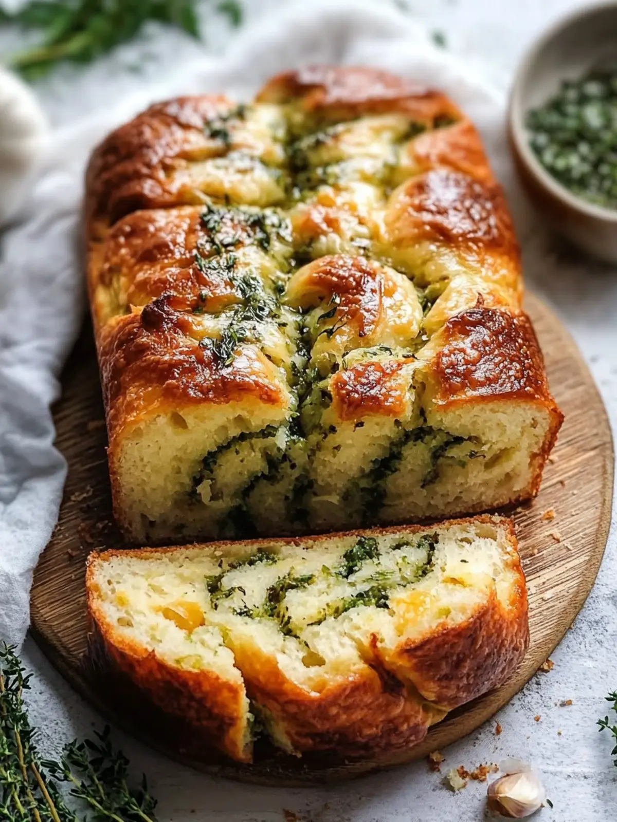 Cheesy Garlic Herb Swirl Bread – Easy No Yeast Delight 2 Cheesy Garlic Herb Swirl Bread