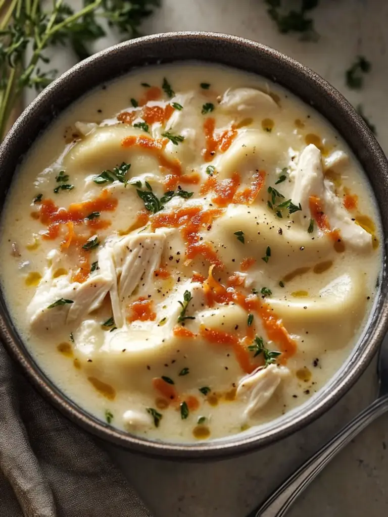 Creamy Pierogi Chicken Soup