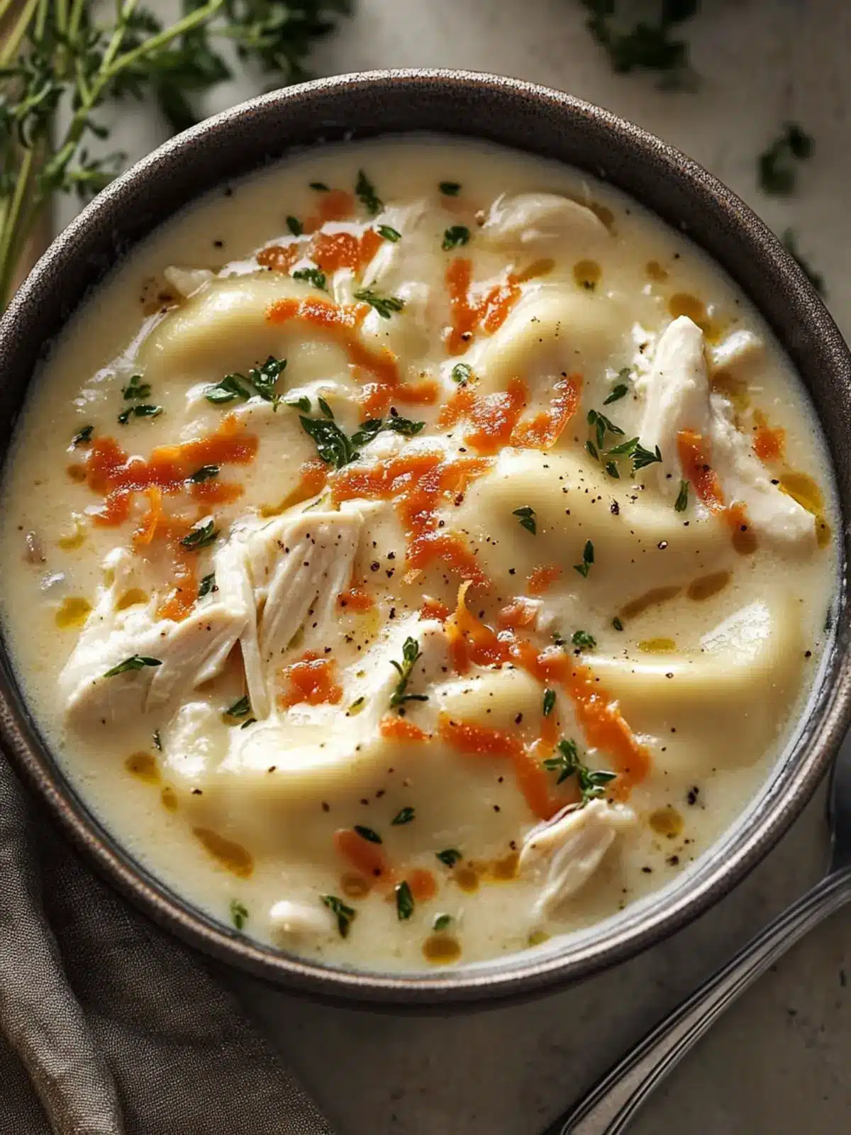 Creamy Pierogi Chicken Soup