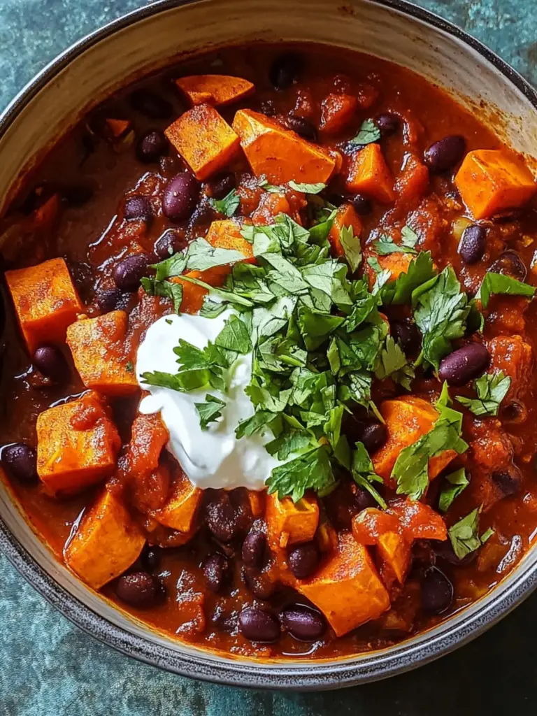 Smoky Sweet Potato and Black Bean Chili with Herby Yogurt