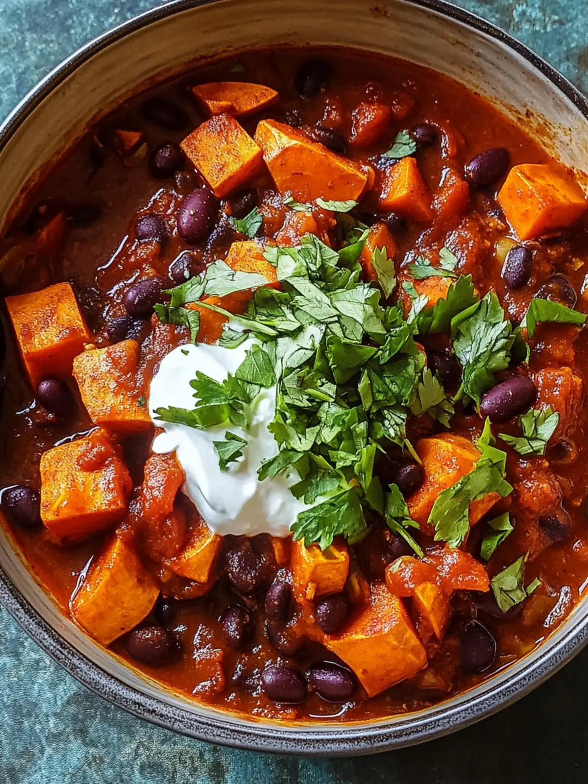Smoky Sweet Potato and Black Bean Chili with Herby Yogurt Bliss 5 Smoky Sweet Potato and Black Bean Chili with Herby Yogurt