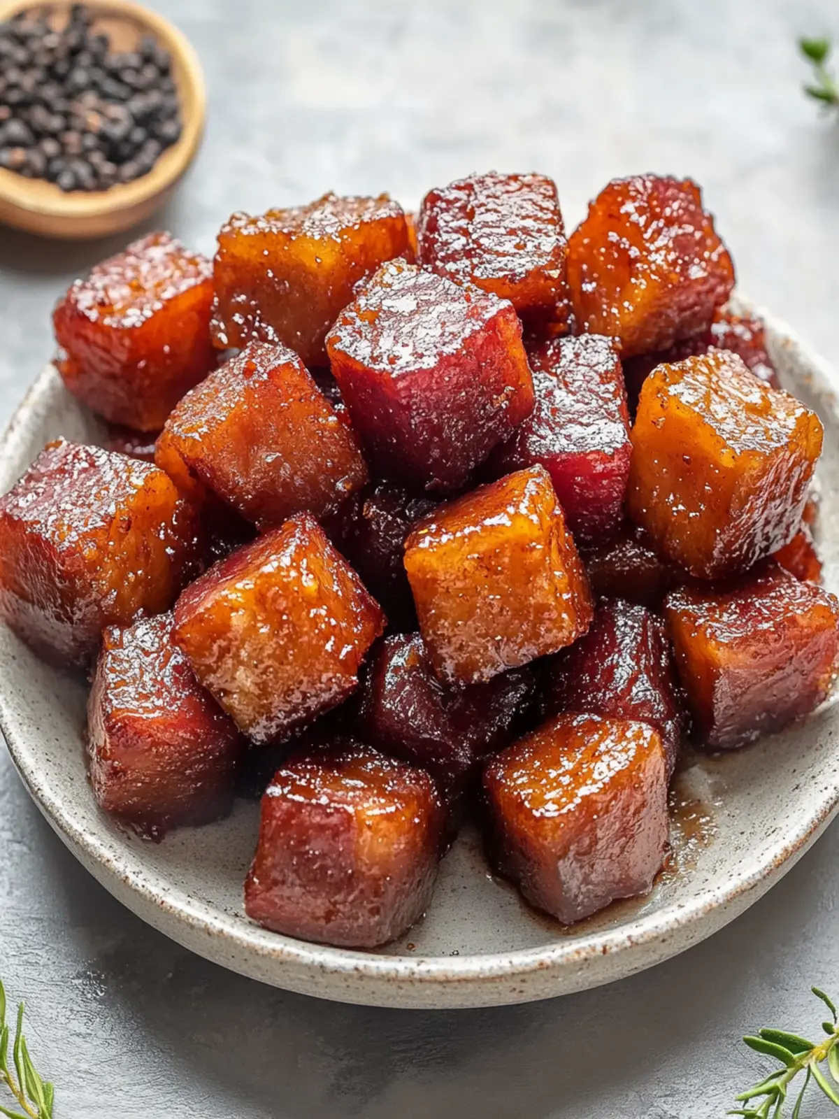 Sticky Brown Sugar Ham Cubes