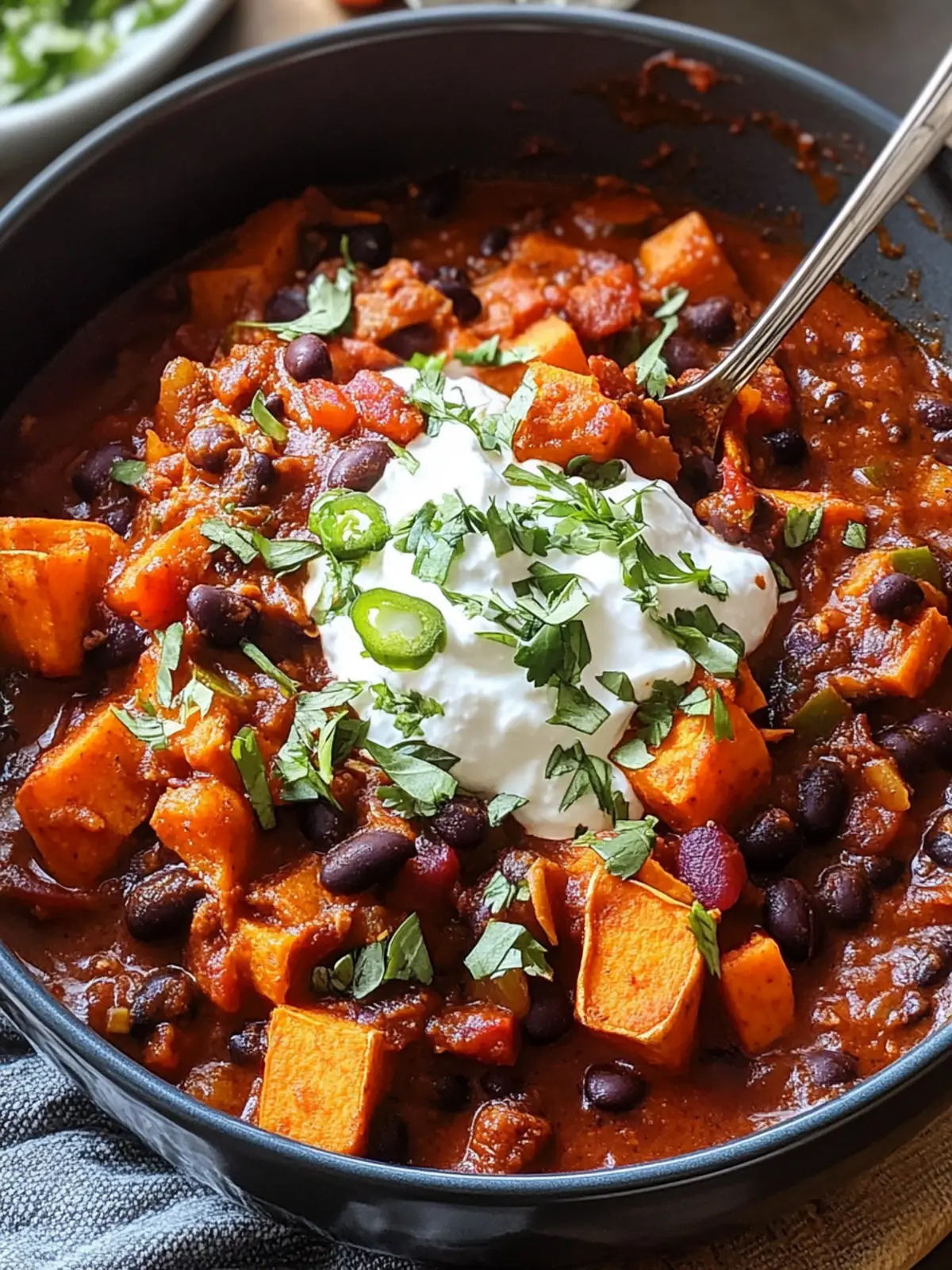 Smoky Sweet Potato and Black Bean Chili with Herby Yogurt Bliss 5 Smoky Sweet Potato and Black Bean Chili with Herby Yogurt