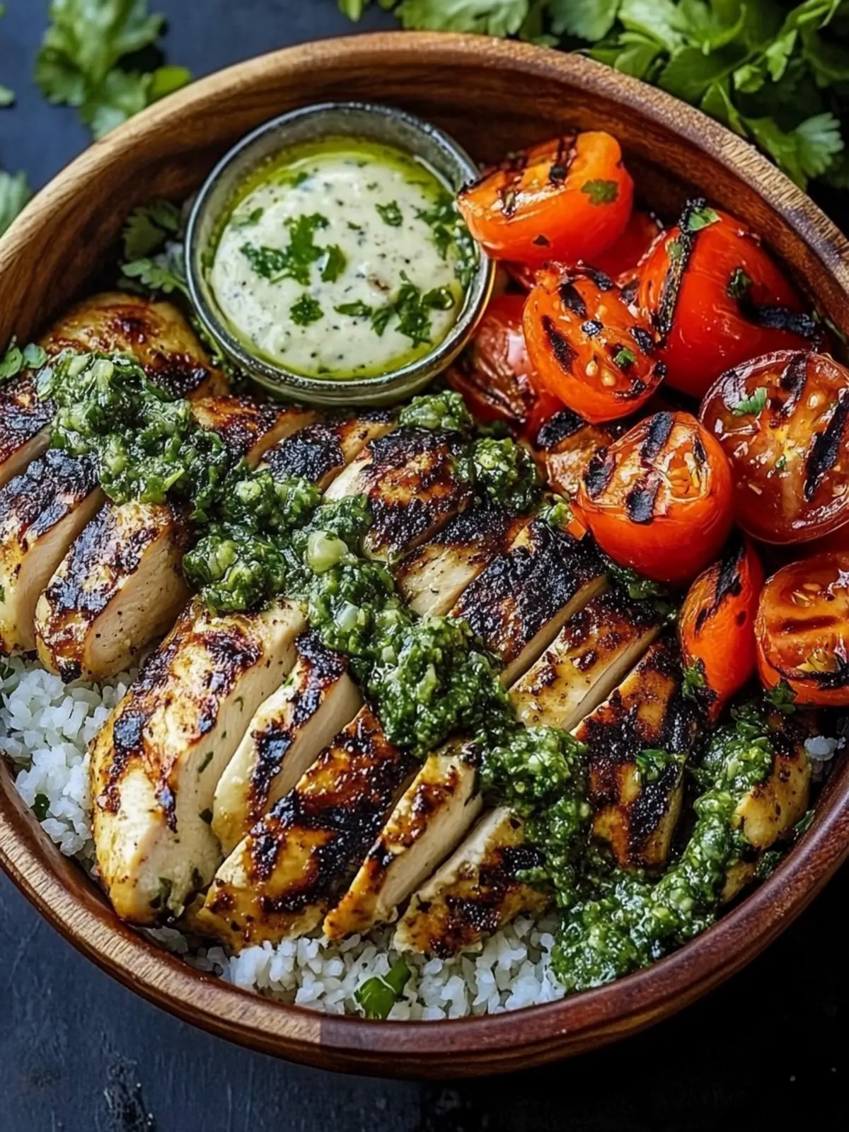 Chimichurri Grilled Chicken Bowl with Garlic Sauce Bliss 4 Chimichurri Grilled Chicken Bowl with Garlic Sauce