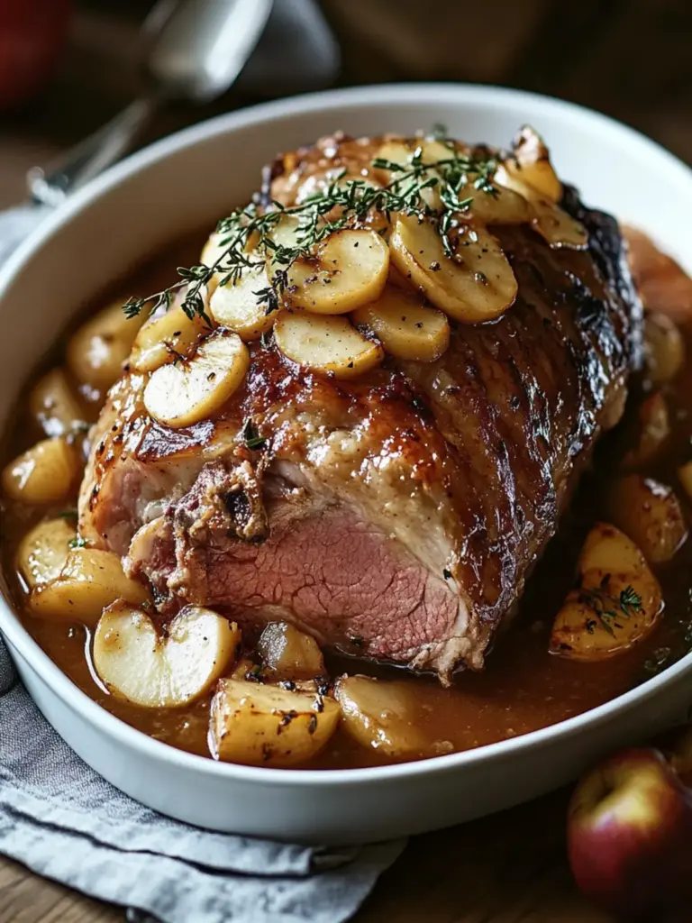 Savory Slow-Roasted Pork Shoulder with Irresistible Apple Gravy