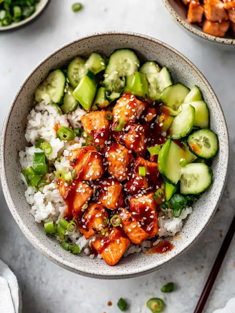 Honey Sriracha Salmon Bowls