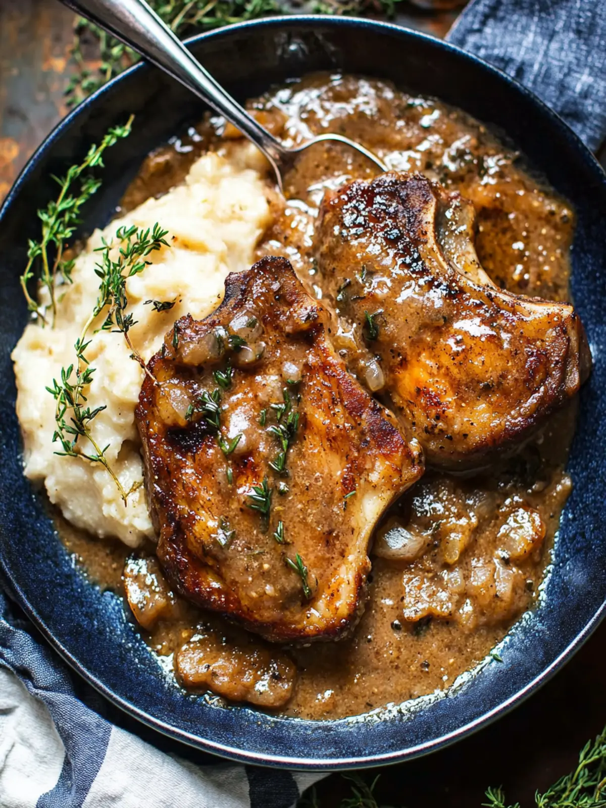 Savory Southern Smothered Pork Chops with Creamy Gravy 2 Southern Smothered Pork Chops