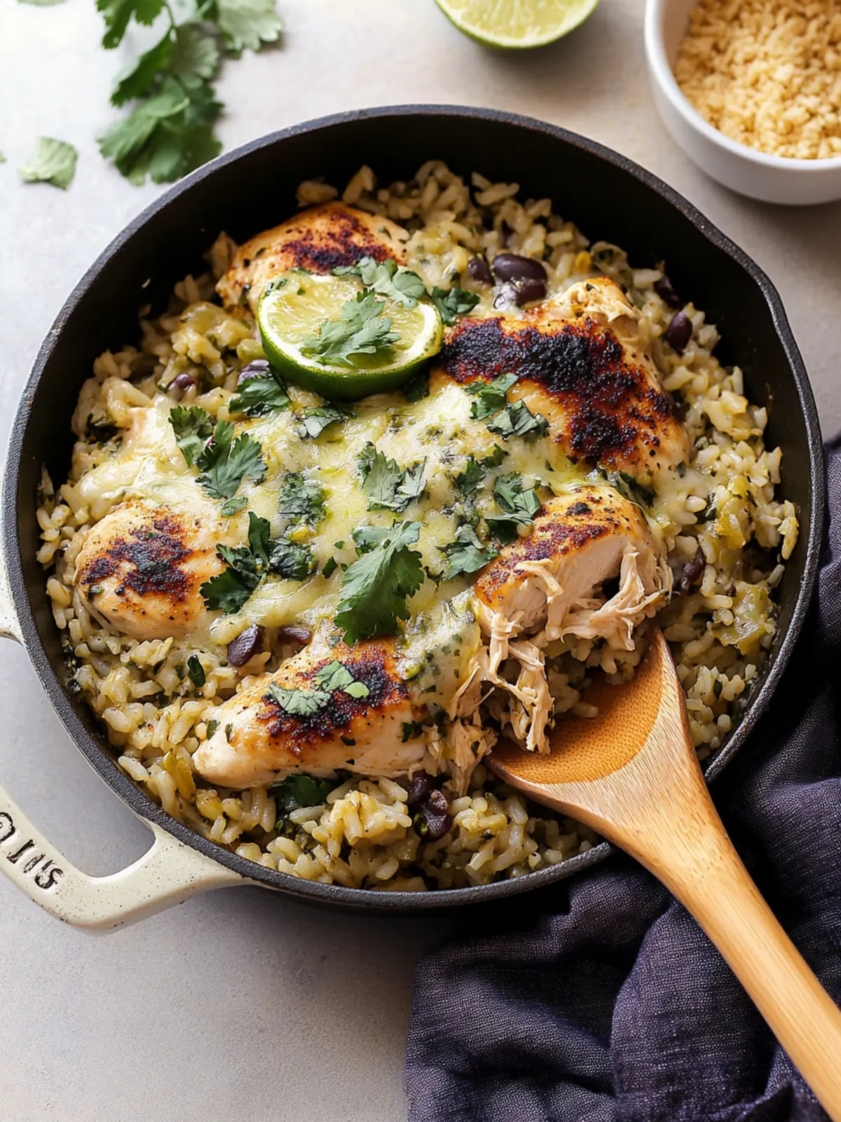 Salsa Verde Chicken & Rice Skillet