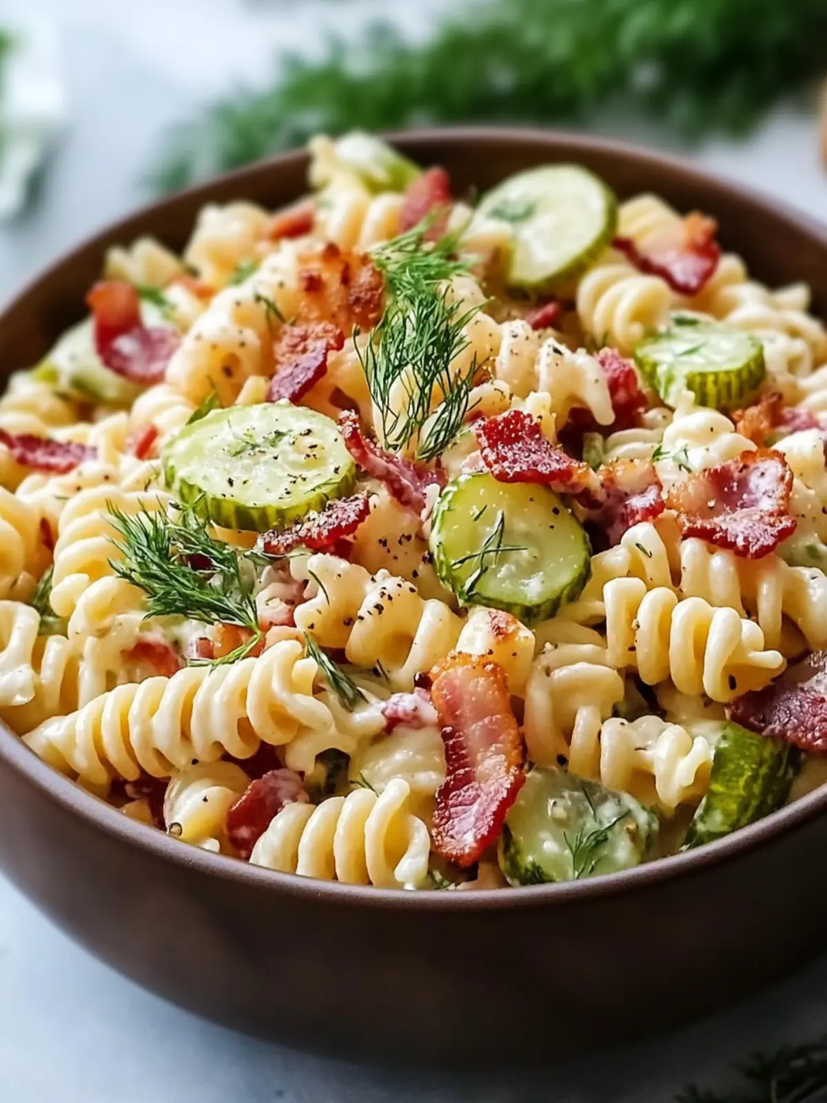 Tangy Dill Pickle Bacon Pasta Salad for Quick Family Fun 5 Dill Pickle Bacon Pasta Salad