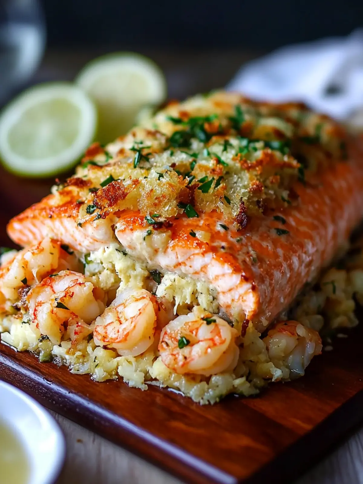 Decadent Crab and Shrimp Stuffed Salmon Recipe You’ll Love 2 Decadent Crab and Shrimp Stuffed Salmon Recipe