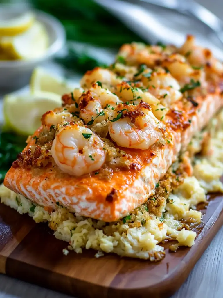 Decadent Crab and Shrimp Stuffed Salmon Recipe