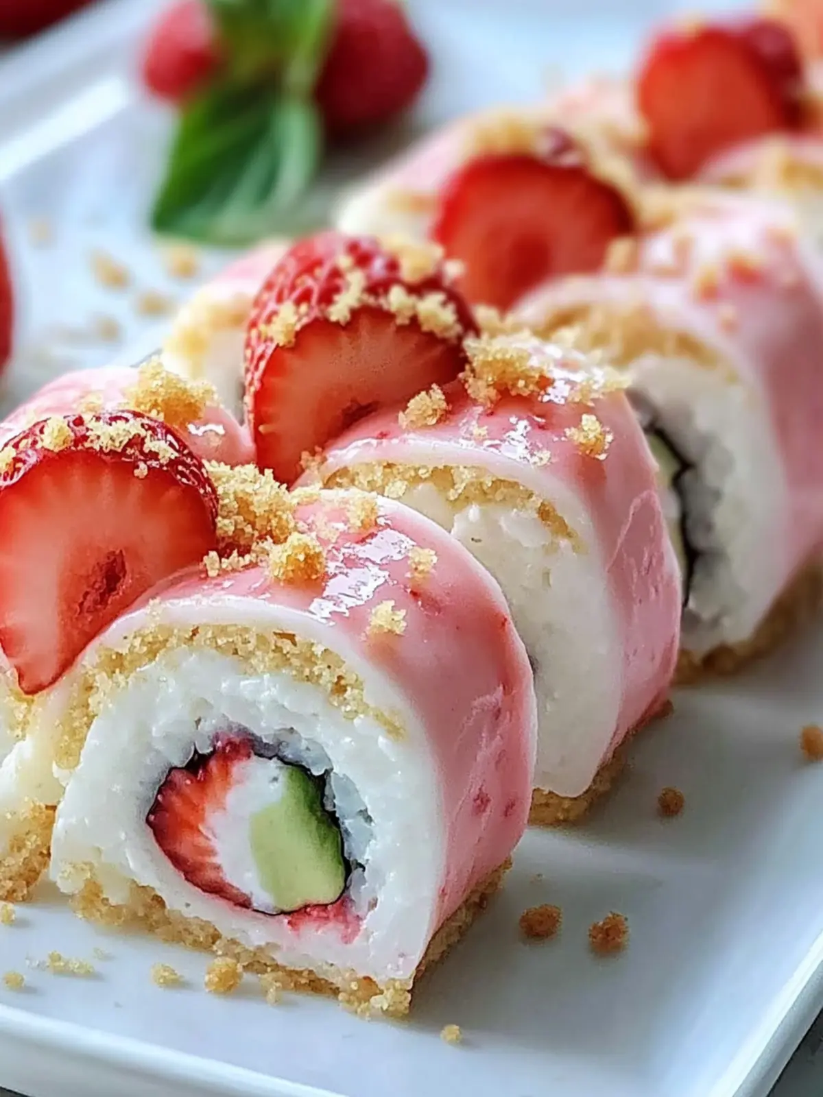 Strawberry Shortcake Cheesecake Sushi Rolls for Easy Summer Fun 3 Strawberry Shortcake Cheesecake Sushi Rolls
