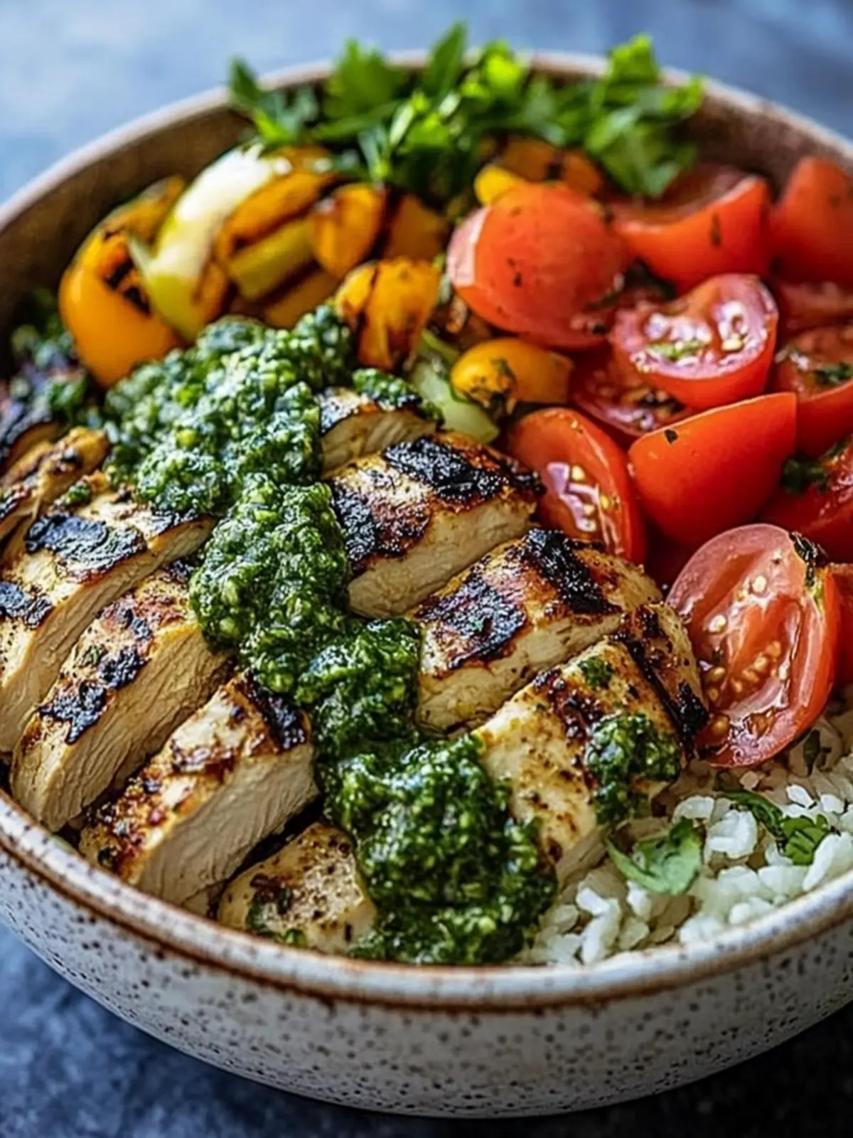 Chimichurri Grilled Chicken Bowl with Garlic Sauce Bliss 2 Chimichurri Grilled Chicken Bowl with Garlic Sauce