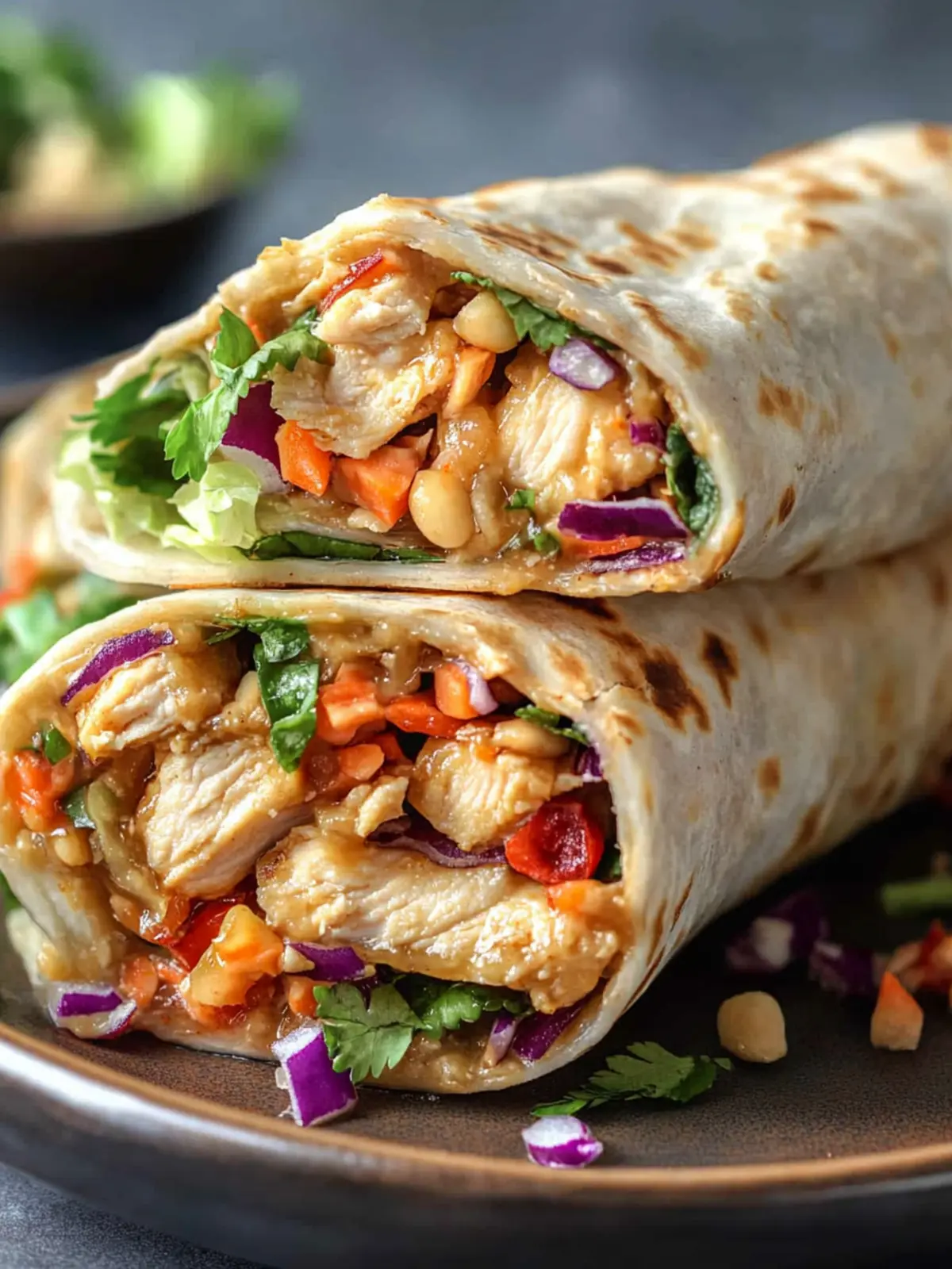 Thai Peanut Chicken Wrap