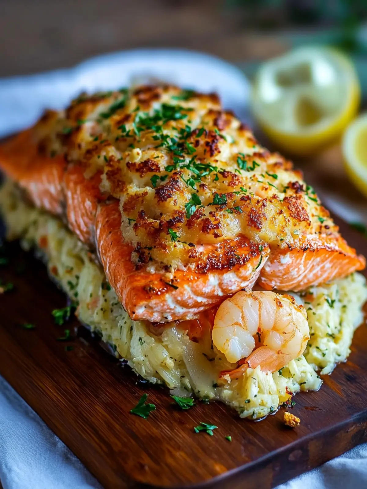 Decadent Crab and Shrimp Stuffed Salmon Recipe You’ll Love 3 Decadent Crab and Shrimp Stuffed Salmon Recipe