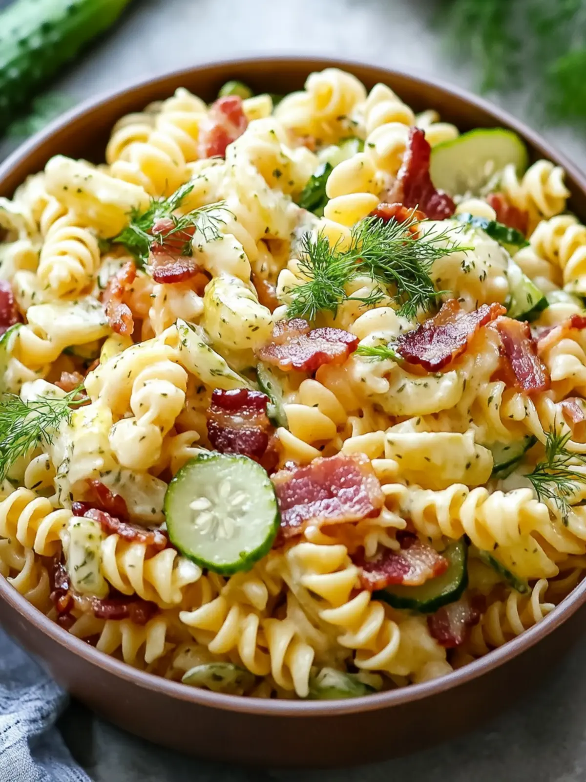 Tangy Dill Pickle Bacon Pasta Salad for Quick Family Fun 3 Dill Pickle Bacon Pasta Salad