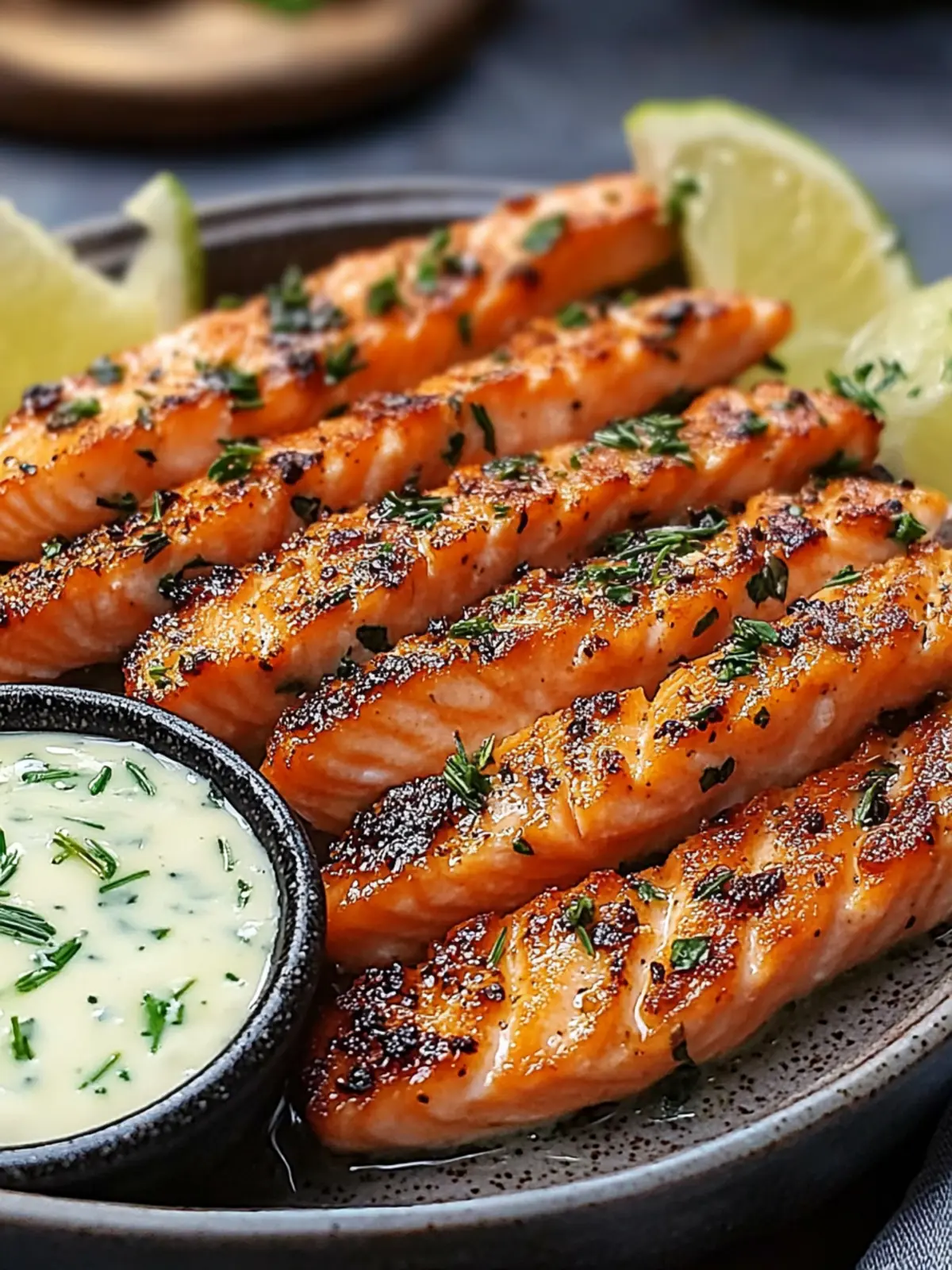Crispy Salmon Strips with Herb Tartar Dip for Delightful Snacking 5 Crispy Salmon Strips with Herb Tartar Dip