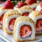 Strawberry Shortcake Cheesecake Sushi Rolls